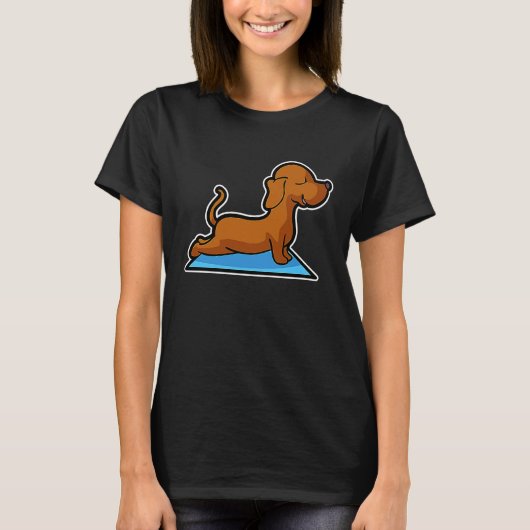 Dachshund Yoga Poses Sport Gymnastics Ohmmm Heartb T-shirt (Voorkant)