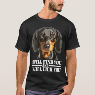 Dachshund zal vinden en likken u grappige Wiener h T-shirt