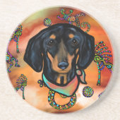 DACHSHUND ZANDSTEEN ONDERZETTER (Voorkant)