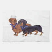 Dachshund Zeelieden Theedoek (Horizontaal)