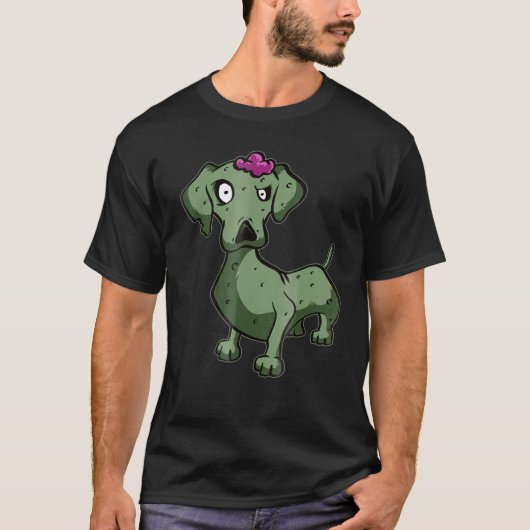 Dachshund Zombie Living Dead Halloween T-shirt (Voorkant)