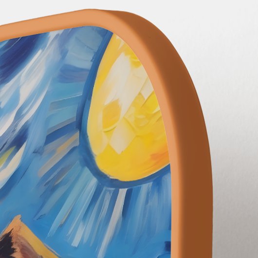 Dachshund & Zonnebloemen Kunstcadeau Pickleball Paddle (Links Detail)