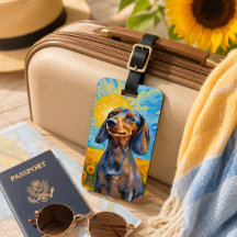 Dachshund Zonneschijn & Zonnebloemen Van Gogh Stij