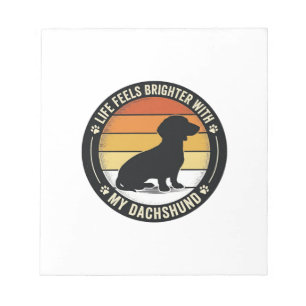 Dachshund Zonsondergang Shirt Vintage Hond Liefheb Notitieblok