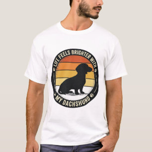Dachshund Zonsondergang Shirt Vintage Hondenliefhe