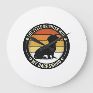 Dachshund Zonsondergang Shirt Vintage Hondenliefhe Grote Klok