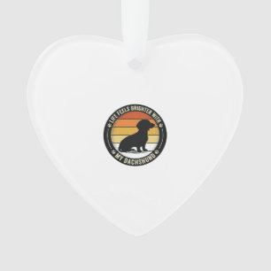 Dachshund Zonsondergang Shirt Vintage Hondenliefhe Ornament
