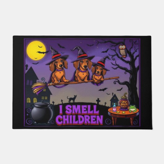 Dachshund Zusters Ik Ruik Kinderen Deurmat (Voorkant)