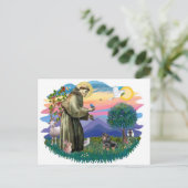 Dachshund (zwart en bruin) briefkaart (Staand voorkant)