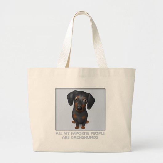 Dachshund (zwart en tan) Favoriet Grote Tote Bag (Voorkant)