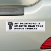 Dachshund (zwart en Tan) Honor Bumpersticker (Op auto)