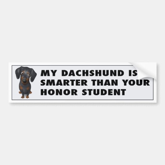 Dachshund (zwart en Tan) Honor Bumpersticker (Voorkant)