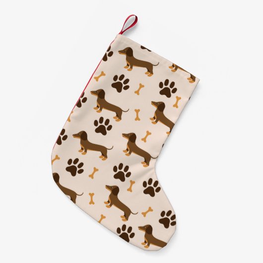 Dachshundpatroon: printontwerp kleine kerstsok (Voorkant (Hangend))