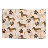 Dachshundpatroon:  printontwerp kussensloop (Achterkant)