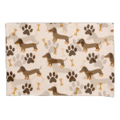 Dachshundpatroon:  printontwerp kussensloop (Voorkant)