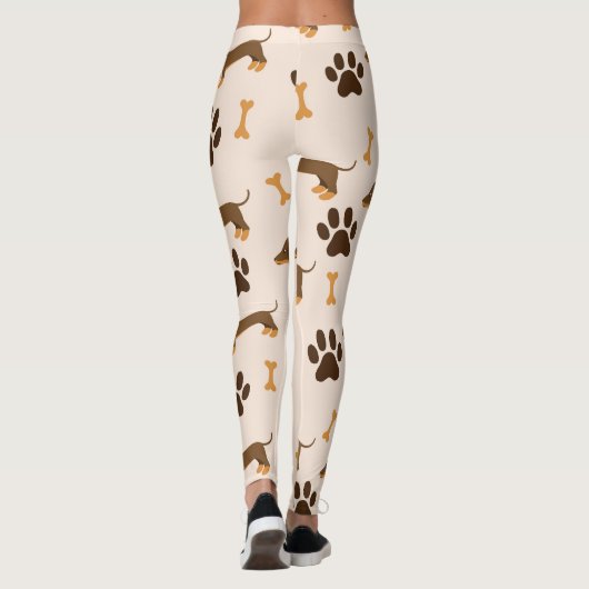 Dachshundpatroon:  printontwerp leggings (Achterkant)