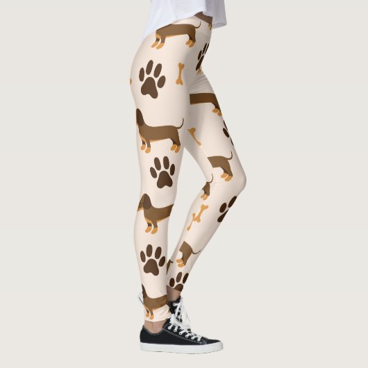 Dachshundpatroon: printontwerp leggings (Rechts)