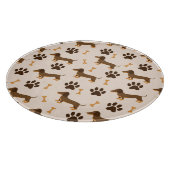 Dachshundpatroon:  printontwerp snijplank (Hoek)