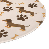 Dachshundpatroon:  printontwerp snijplank (Hoek)