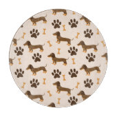 Dachshundpatroon:  printontwerp snijplank (Voorkant)