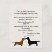 Dachshunds Aangepaste Ivoor Bruiloft Uitnodiging (Voorkant)
