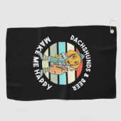 Dachshunds and Beer maken me gelukkig Golfhanddoek (Horizontaal)