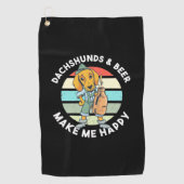Dachshunds and Beer maken me gelukkig Golfhanddoek (Voorkant)