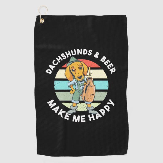 Dachshunds and Beer maken me gelukkig Golfhanddoek (Voorkant)