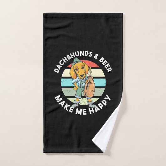 Dachshunds and Beer maken me gelukkig Handdoek (Handdoek)