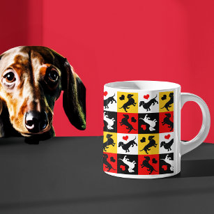 Dachshunds and Hearts Card Game Party Coffee Mok