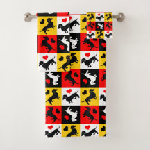 Dachshunds and Hearts Cute Checkerboard Pattern