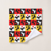 Dachshunds and Hearts Cute Checkerboard Pattern Bad Handdoek (Wasdoekje)