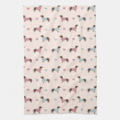Dachshunds and Hearts Tea Towel Theedoek (Verticaal)