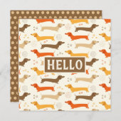 Dachshunds and Polka Dots Flat Kaart (Voorkant / Achterkant)