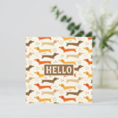 Dachshunds and Polka Dots Flat Kaart (Staand voorkant)