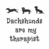 Dachshunds are my Therapist Cute Dachshund Sticker (Voorkant)