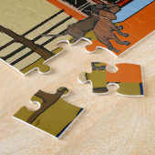 Dachshunds atHouse Door, voeg tekst toe Legpuzzel (Zijkant)