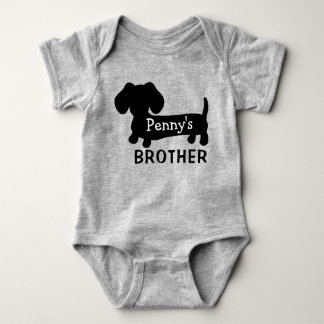 Dachshund's Baby Brother gepersonaliseerd met naam Romper