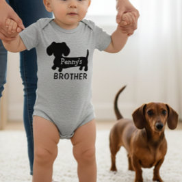 Dachshund's Babybroer Gepersonaliseerd met Naam Romper