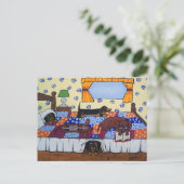 Dachshunds Bed Time Story Briefkaart (Staand voorkant)