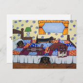 Dachshunds Bed Time Story Briefkaart (Voorkant / Achterkant)