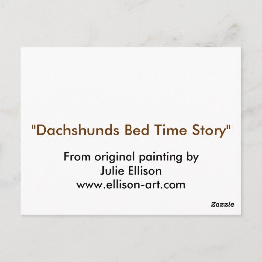 Dachshunds Bed Time Story Briefkaart (Achterkant)