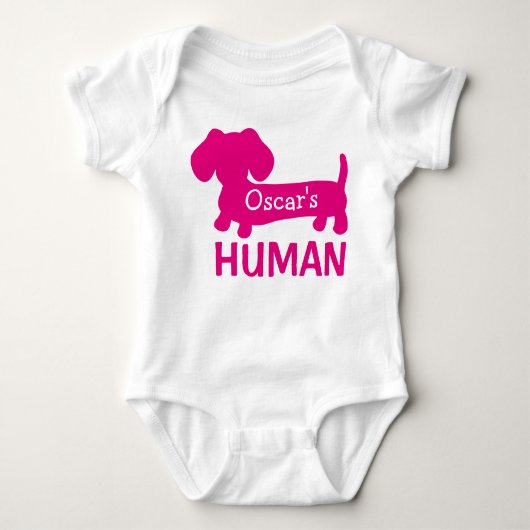 Dachshund's beste gepersonaliseerde mens romper (Voorkant)