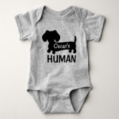 Dachshund's beste gepersonaliseerde mens romper (Voorkant)