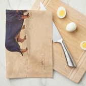 Dachshunds bij de strandlaken theedoek (Quarter Fold)