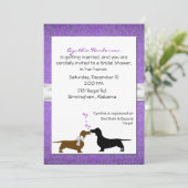  Dachshunds Bridal Shower Uitnodiging (Staand voorkant)