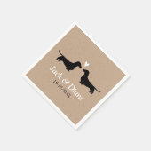 Dachshunds Bruidspaar met aangepaste tekst Servetten (Hoek)