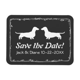 Dachshunds Bruiloft Save the Date Flexibele Magnet Magneet