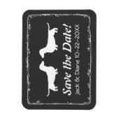 Dachshunds Bruiloft Save the Date Flexibele Magnet Magneet (Verticaal)
