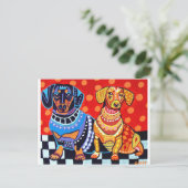 Dachshunds by Heather Galler Briefkaart (Staand voorkant)
